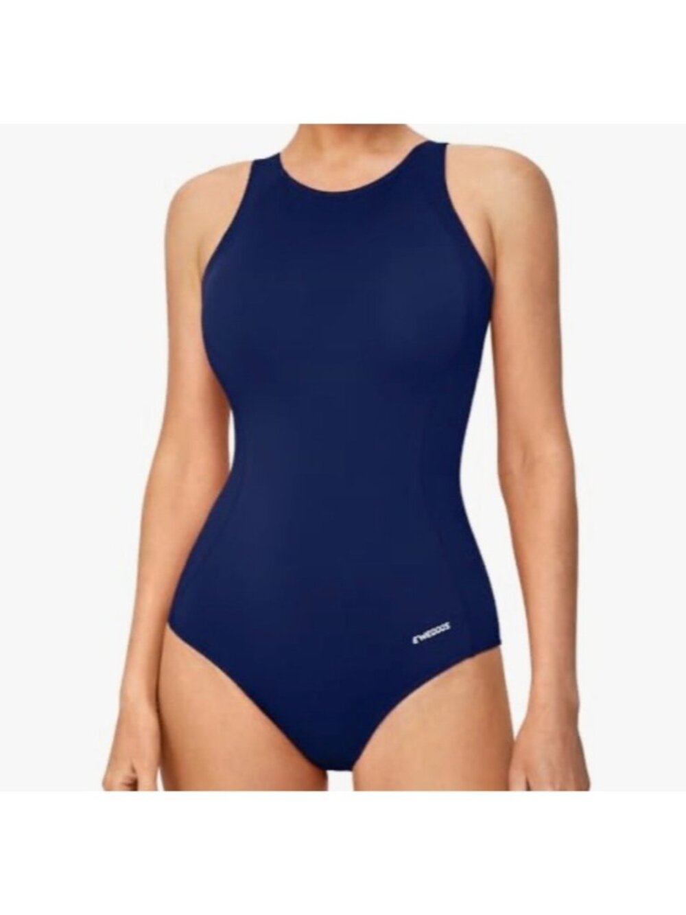 Women Ewedoos Racerback One-Piece Navy Swimsuit Size L